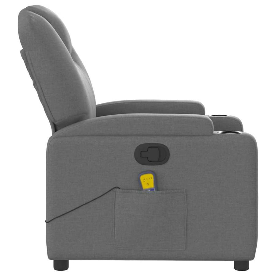 Massagestoel in donkergrijze stof