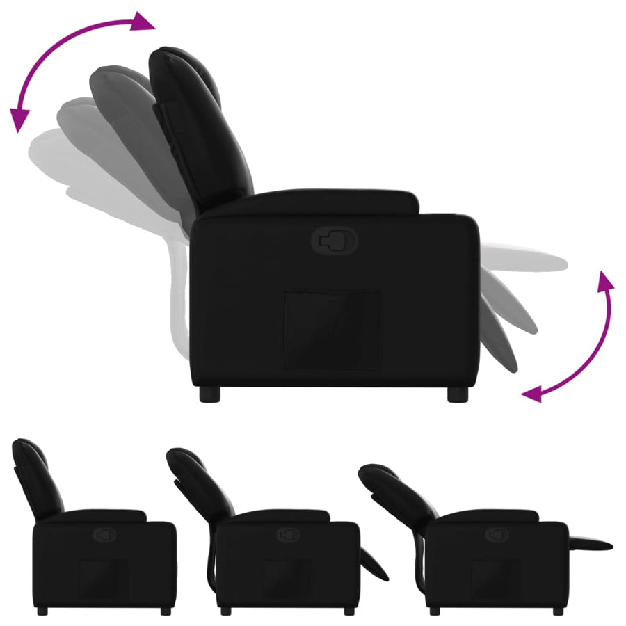 Relaxfauteuil zwart kunstleer