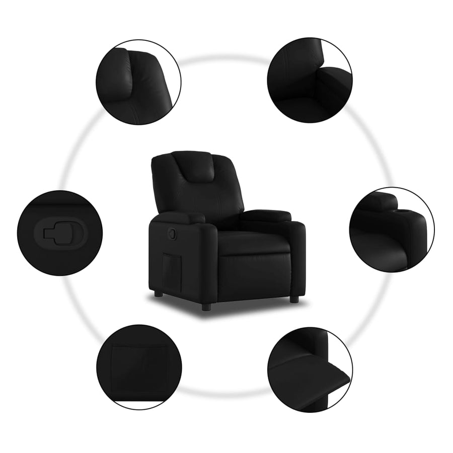 Relaxfauteuil zwart kunstleer