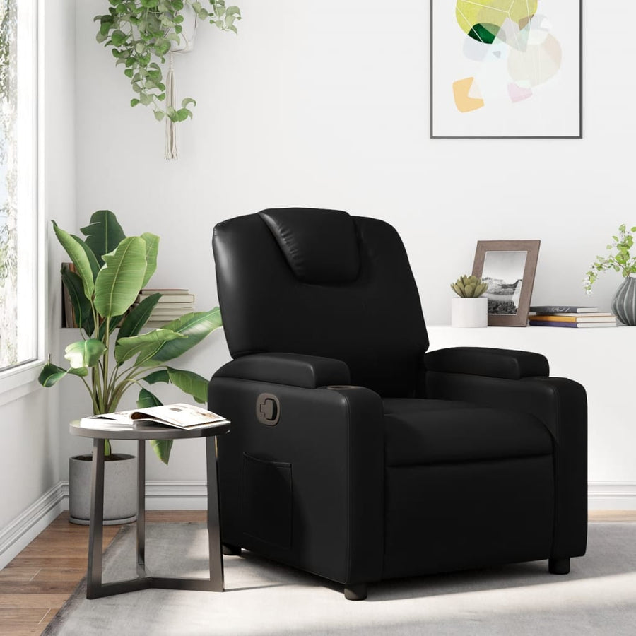 Relaxfauteuil zwart kunstleer