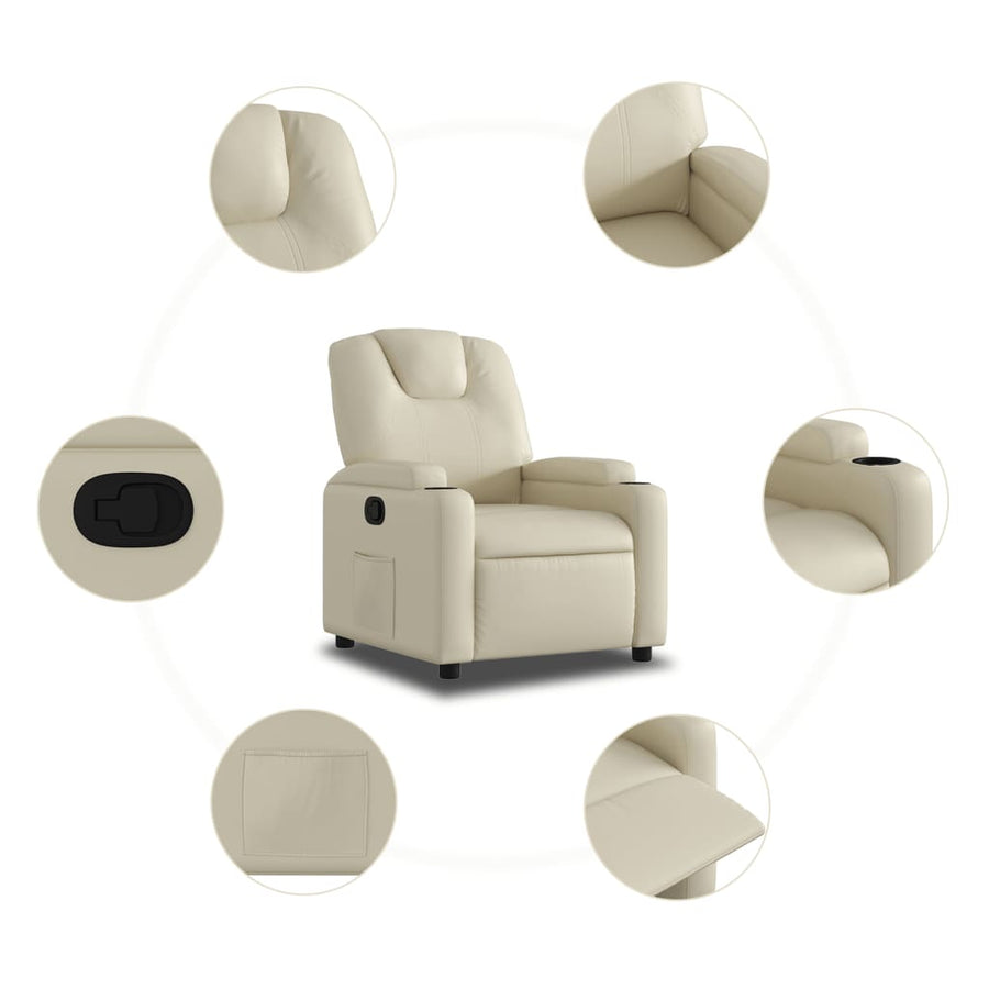 Relaxfauteuil Crème Kunstleer