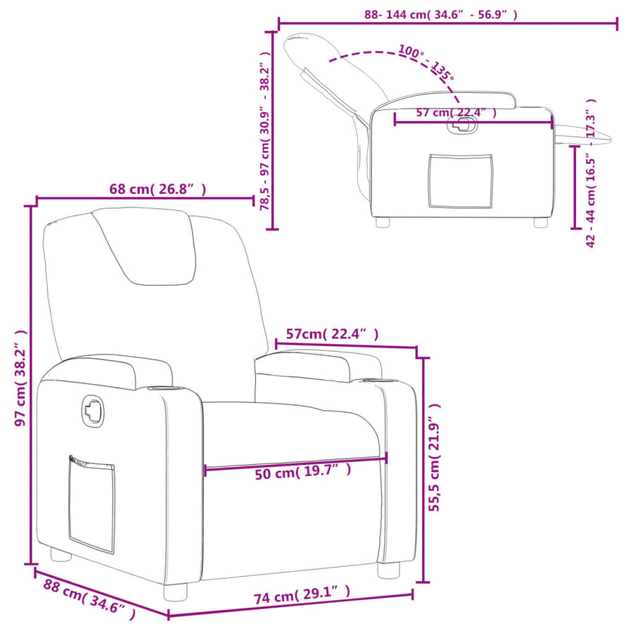Relaxfauteuil Crème Kunstleer