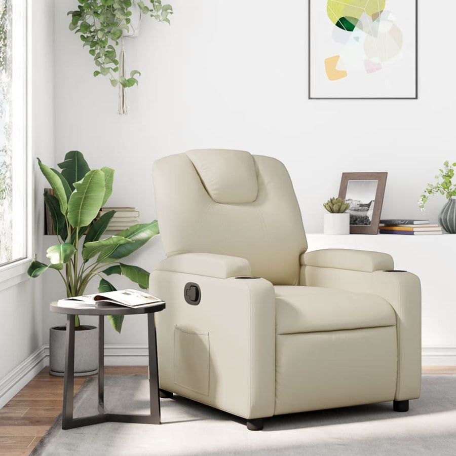 Relaxfauteuil Crème Kunstleer