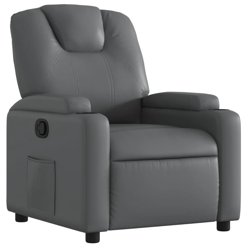 Relaxfauteuil grijs kunstleer