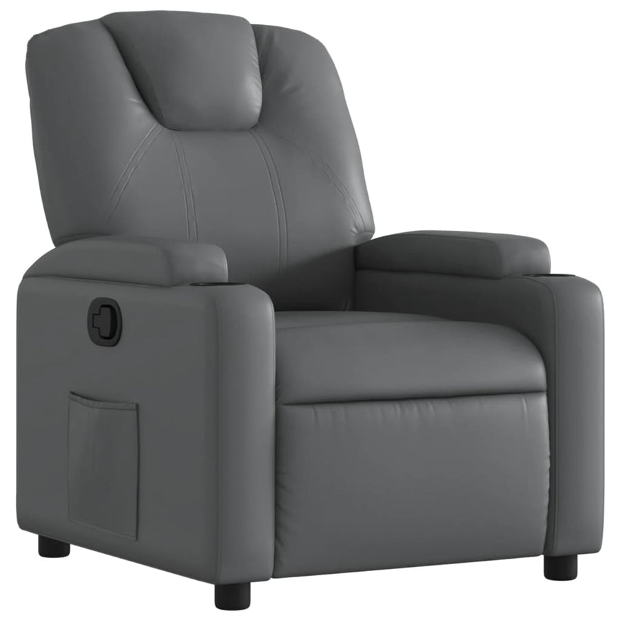 Relaxfauteuil grijs kunstleer