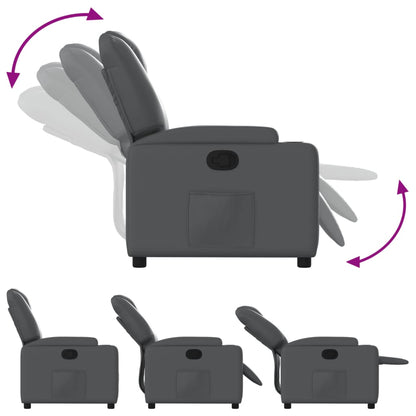 Relaxfauteuil grijs kunstleer