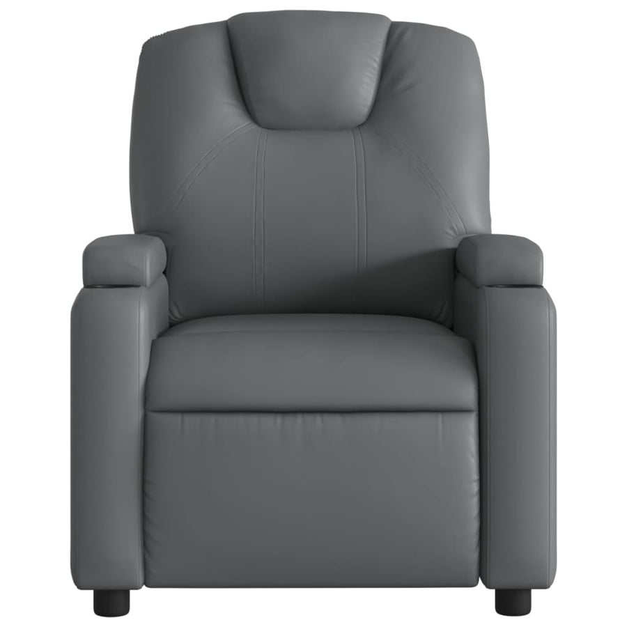 Relaxfauteuil grijs kunstleer
