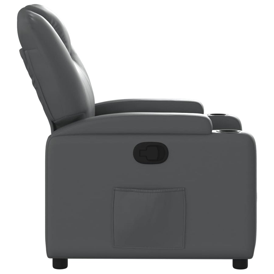 Relaxfauteuil grijs kunstleer