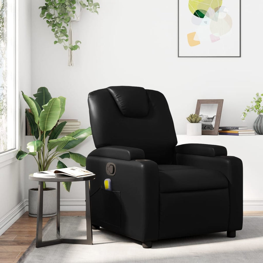 Massagestoel van zwart kunstleer