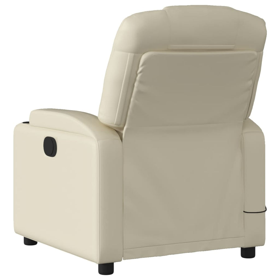 Massagestoel van kunstleer in crèmekleur