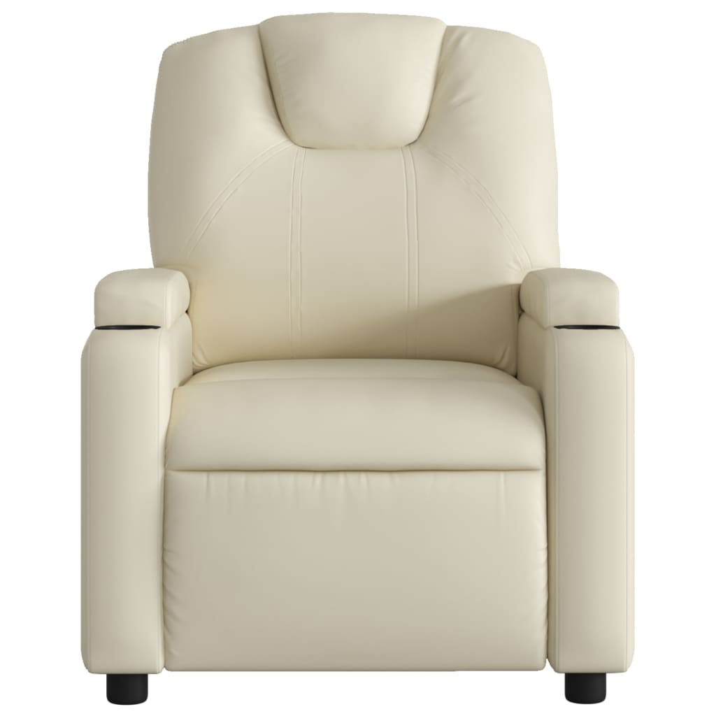 Massagestoel van kunstleer in crèmekleur