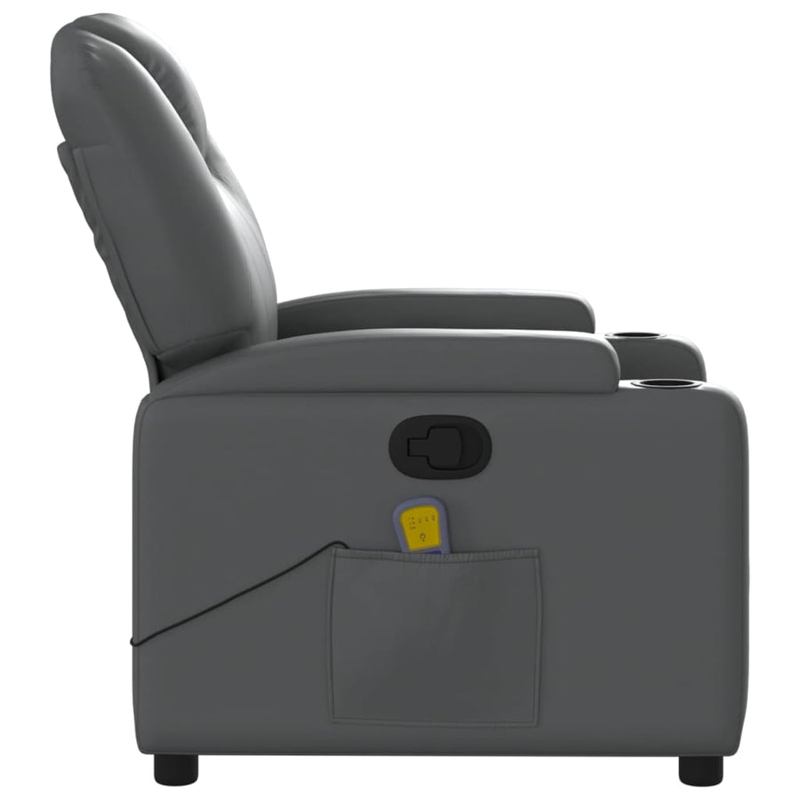Massagestoel van grijs kunstleer