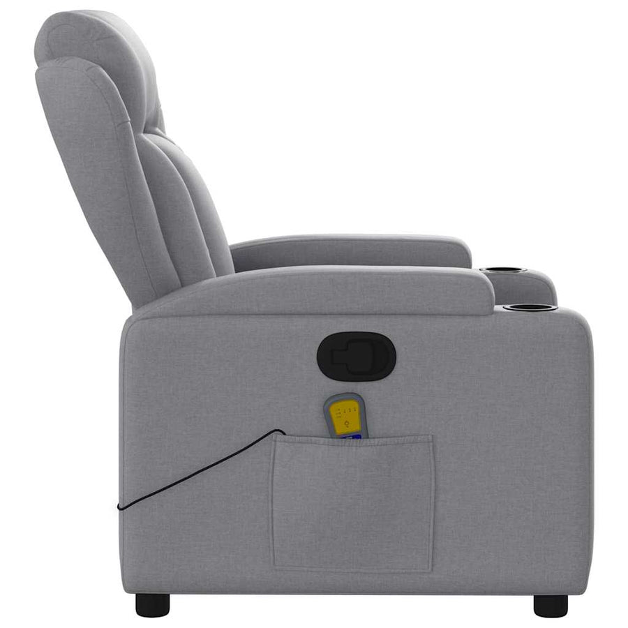 Massagestoel met lichtgrijze stof