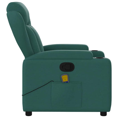 Massagestoel met donkergroene stof