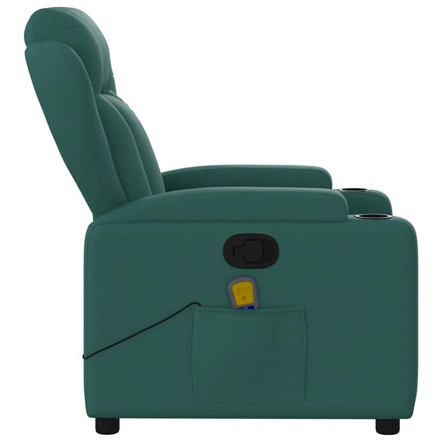 Massagestoel met donkergroene stof