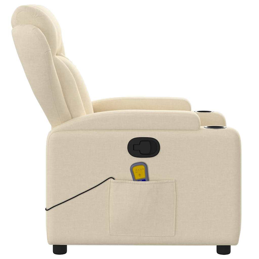 Massagestoel met crèmekleurige stof