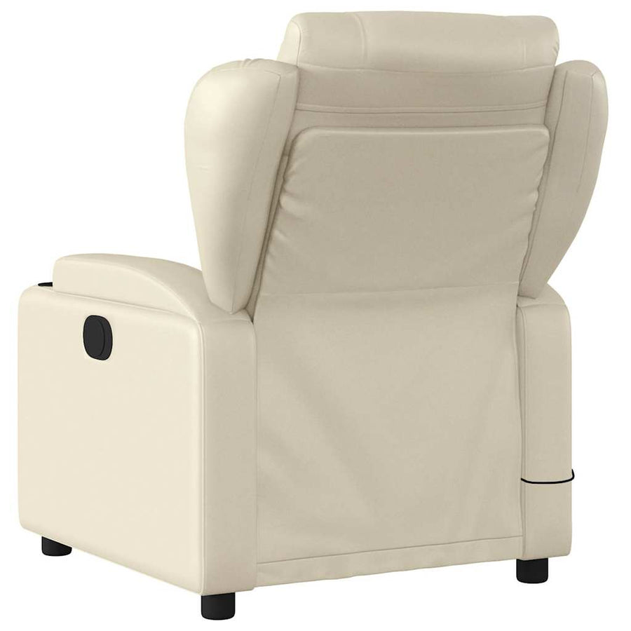 Massagestoel van kunstleer in crèmekleur