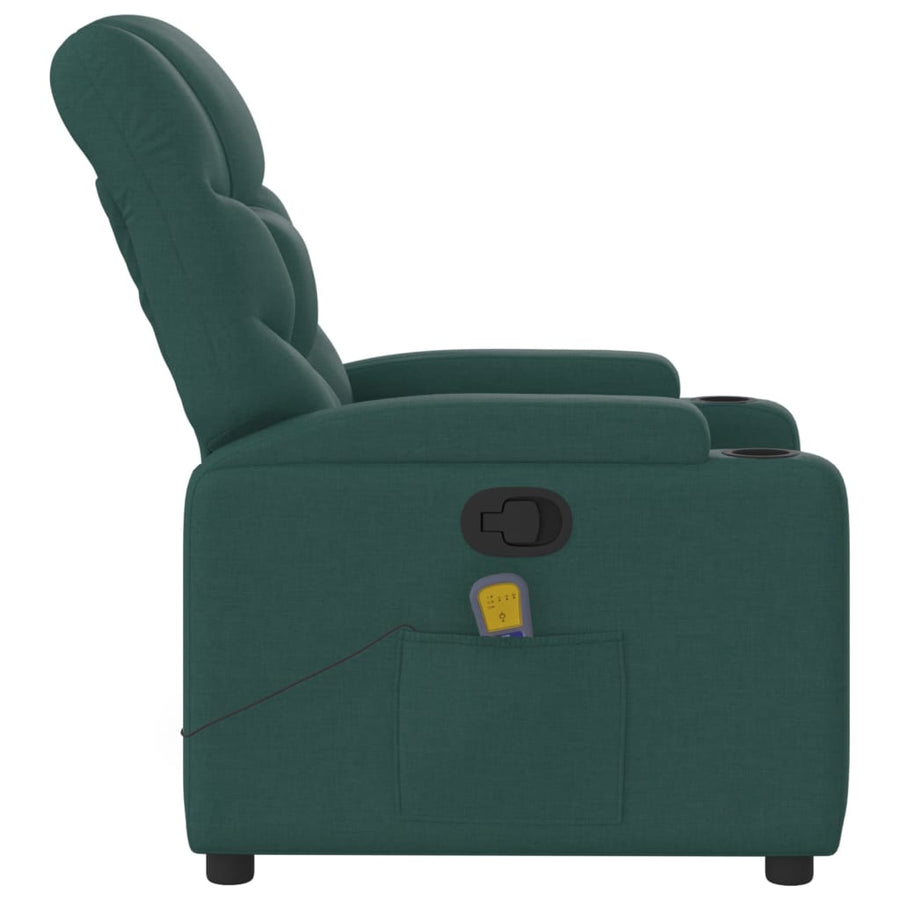 Massagestoel met donkergroene stof