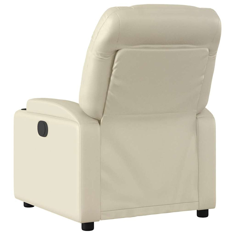 Massagestoel van kunstleer in crèmekleur