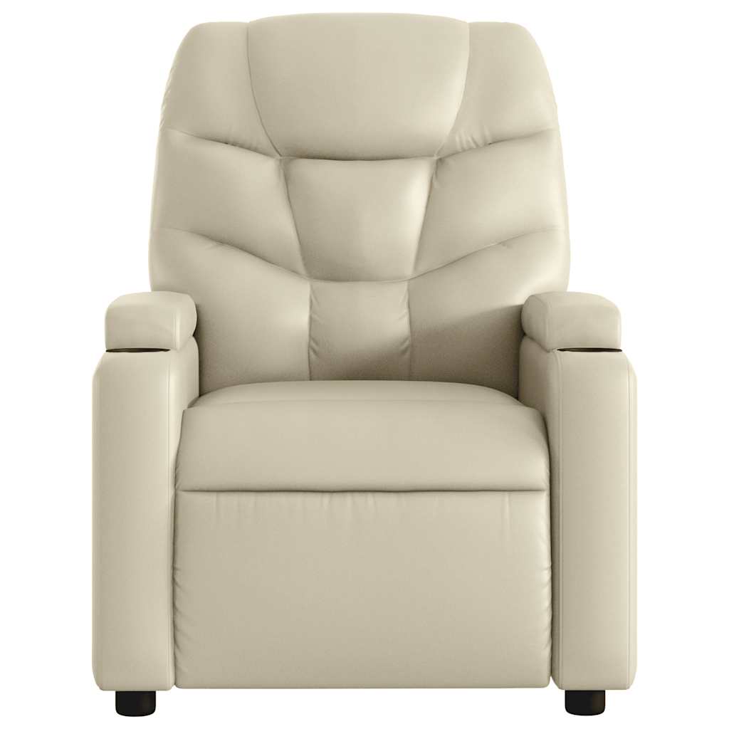 Massagestoel van kunstleer in crèmekleur