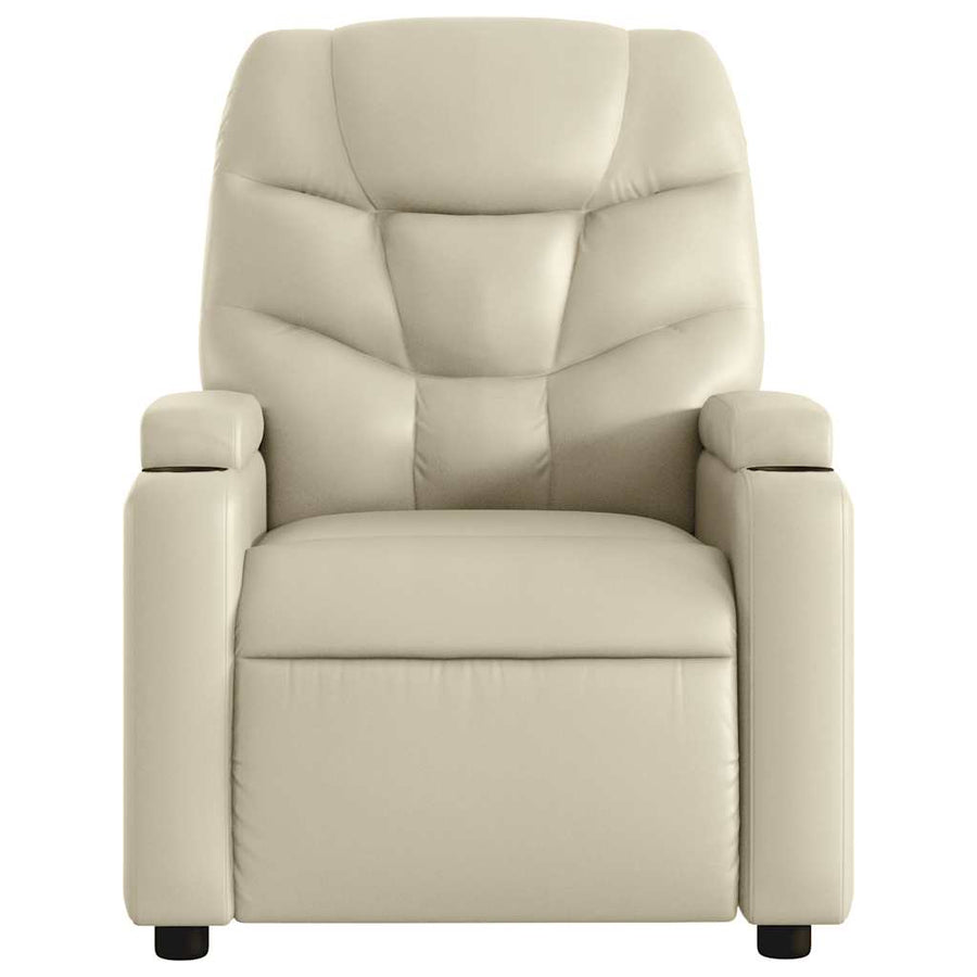 Massagestoel van kunstleer in crèmekleur
