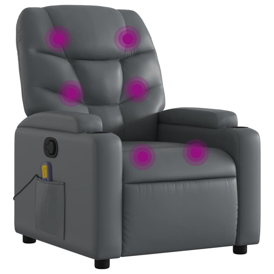 Massagestoel van grijs kunstleer
