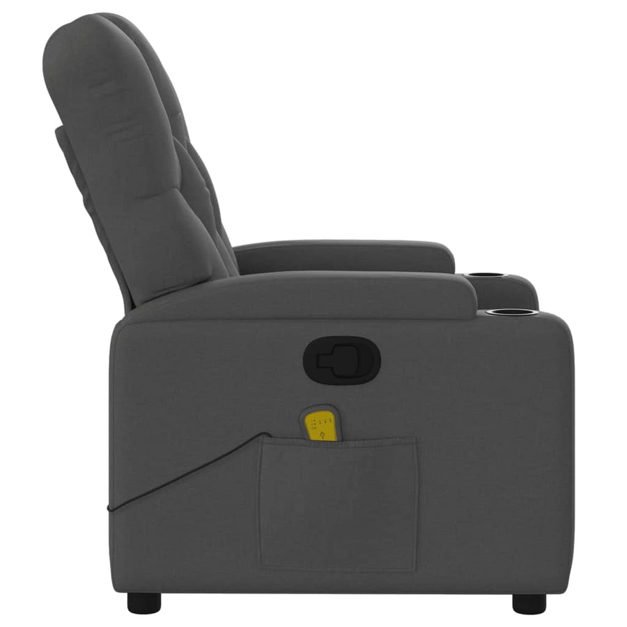 Massagestoel in donkergrijze stof