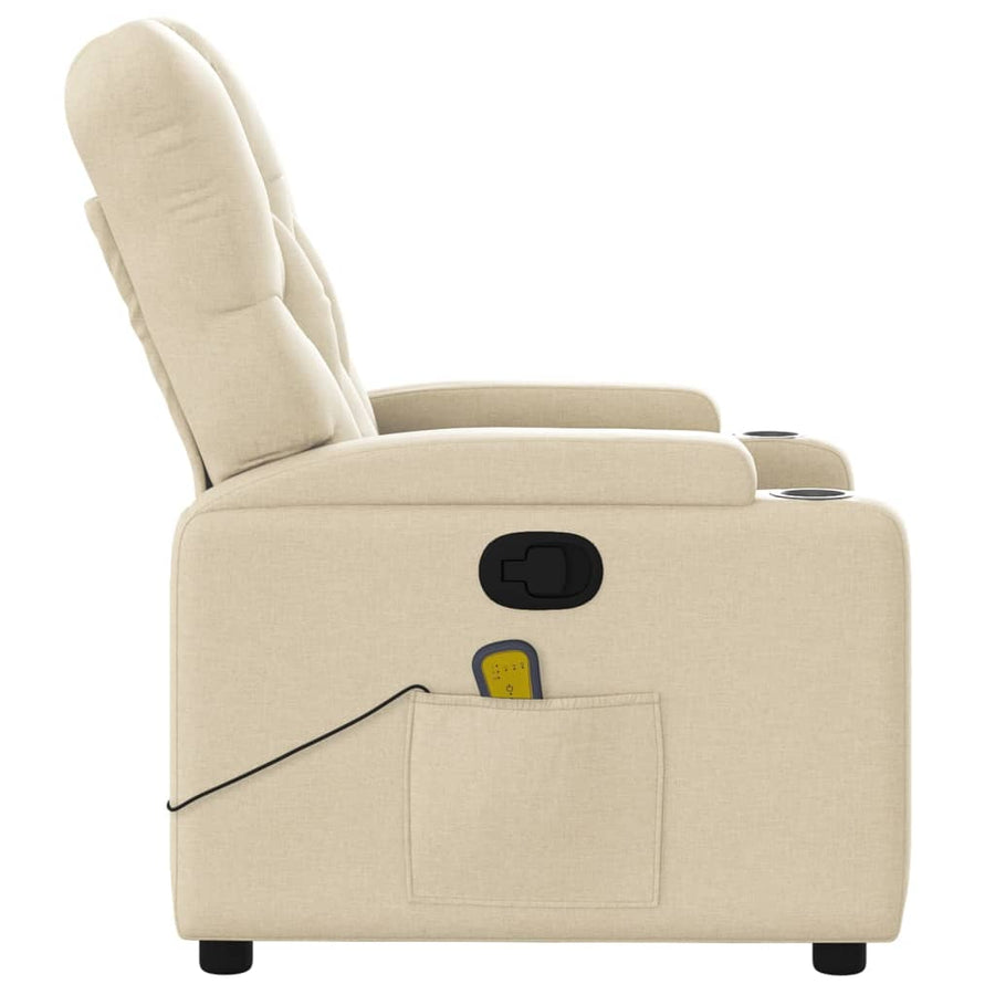 Massagestoel met crèmekleurige stof