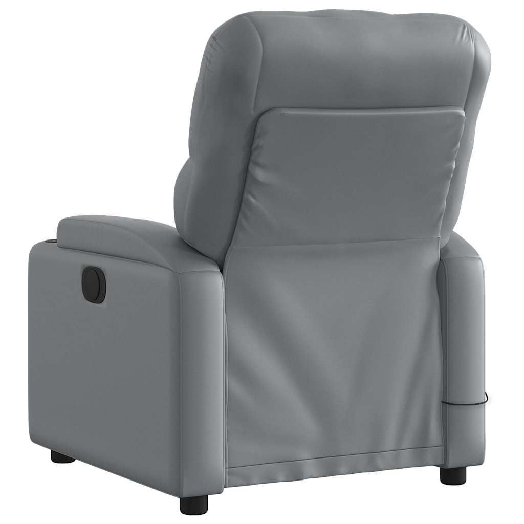 Massagestoel van grijs kunstleer
