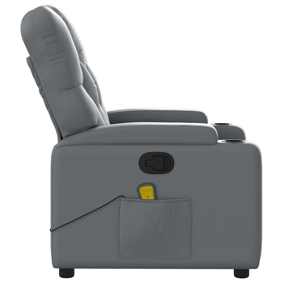 Massagestoel van grijs kunstleer