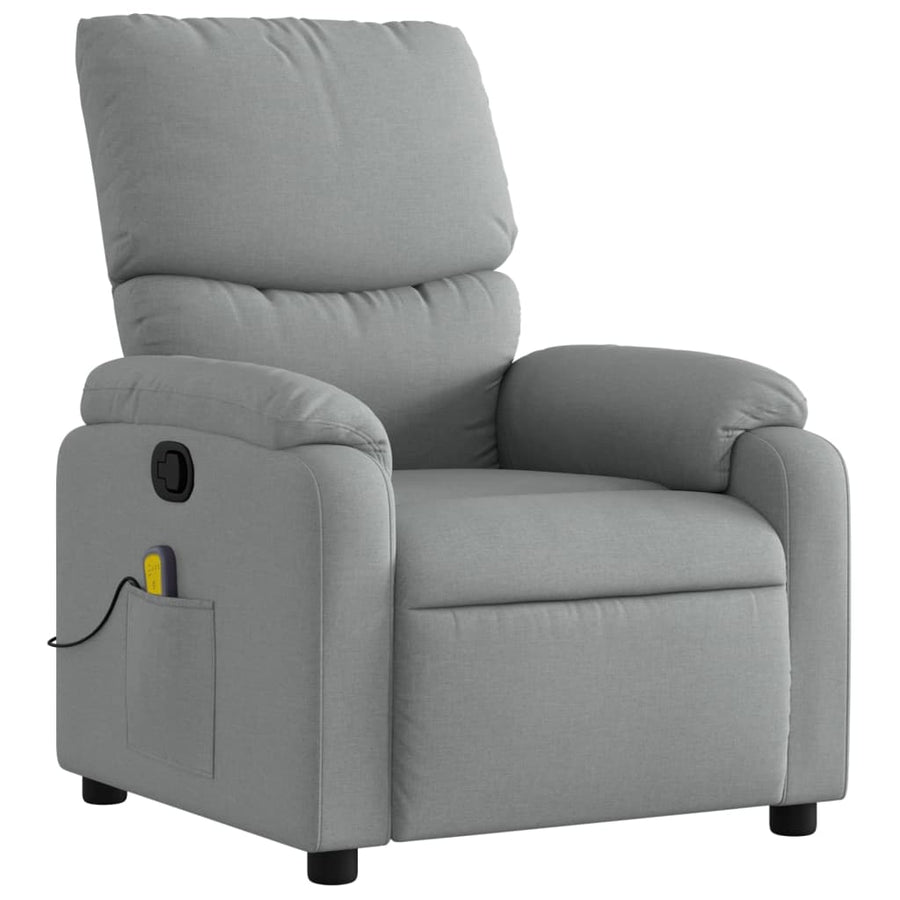 Massagestoel met lichtgrijze stof