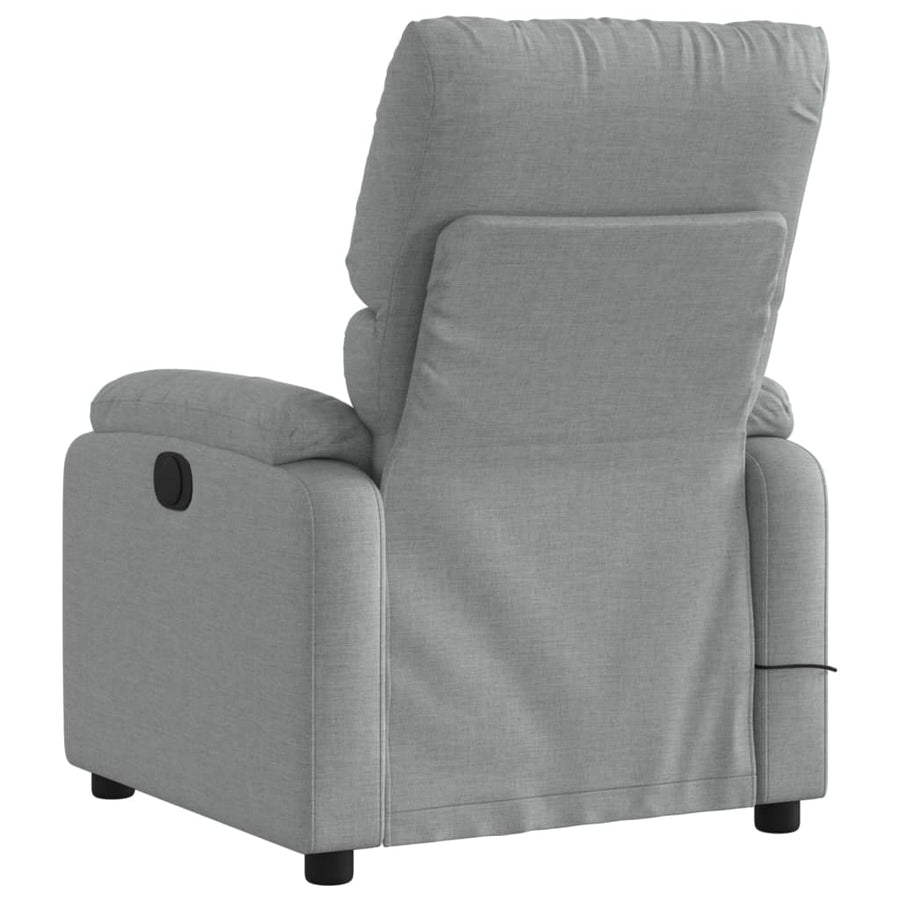 Massagestoel met lichtgrijze stof