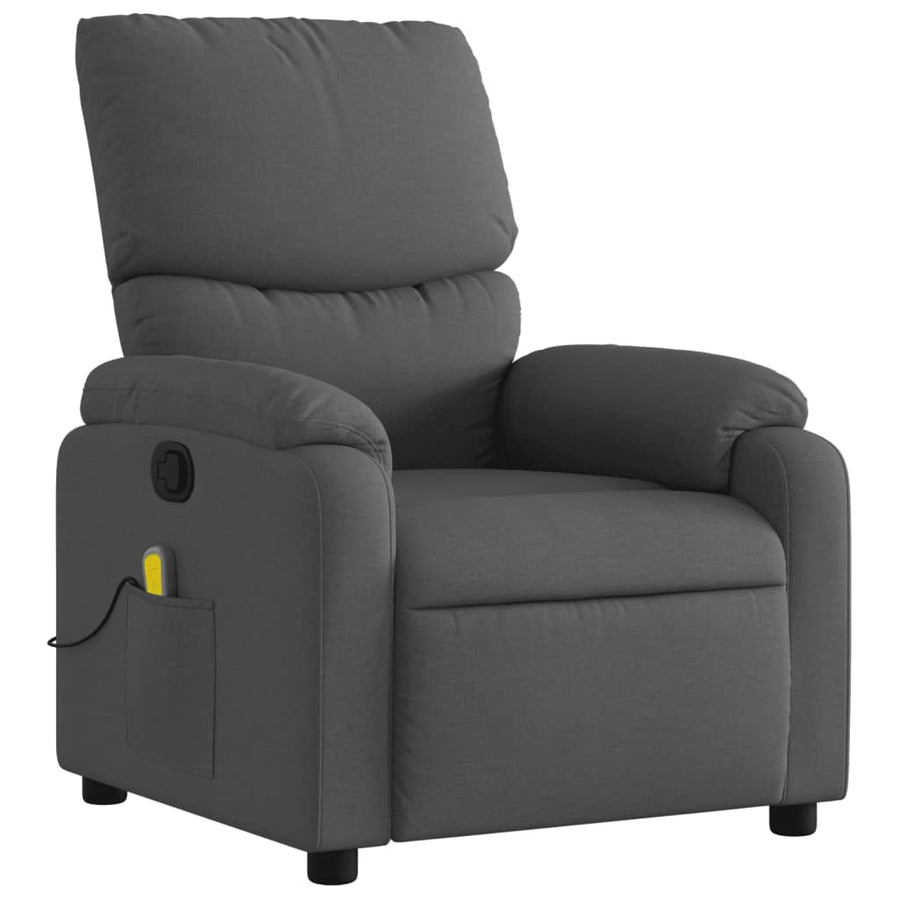 Massagestoel in donkergrijze stof
