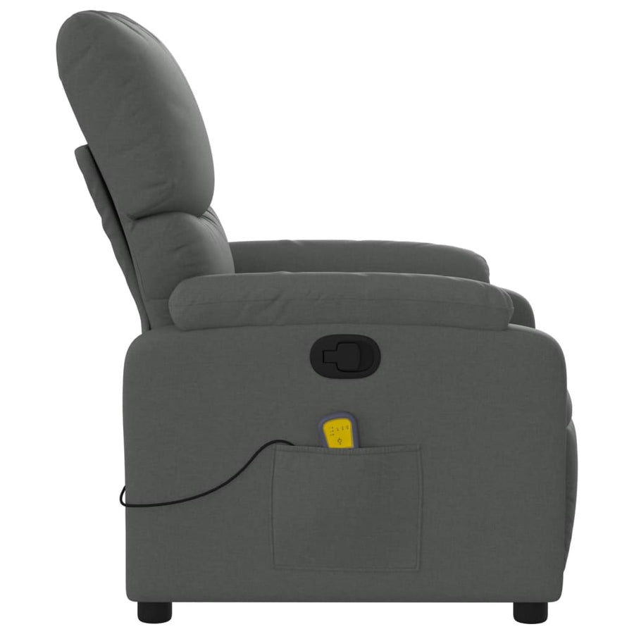 Massagestoel in donkergrijze stof
