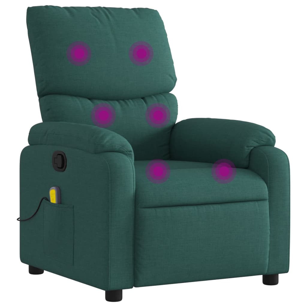 Massagestoel met donkergroene stof