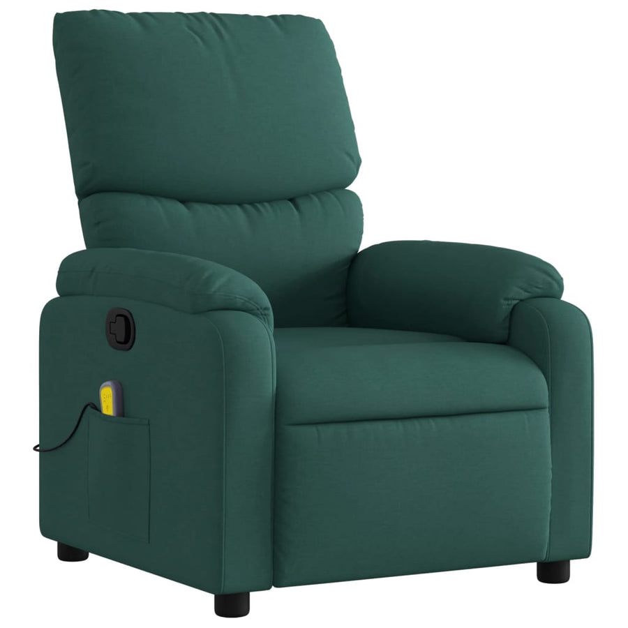 Massagestoel met donkergroene stof