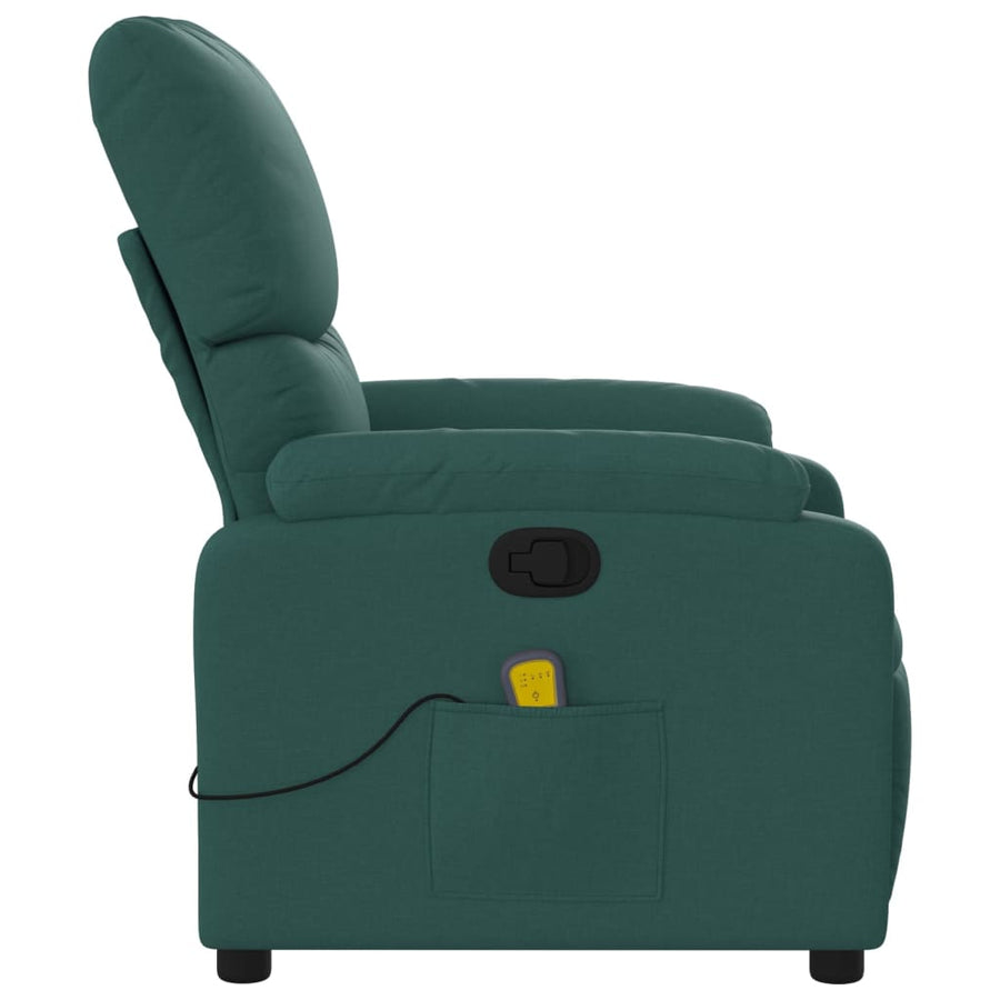 Massagestoel met donkergroene stof
