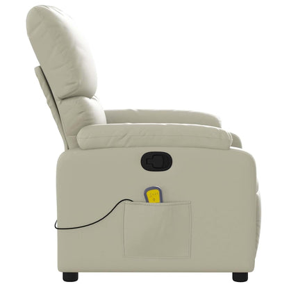 Massagestoel van kunstleer in crèmekleur