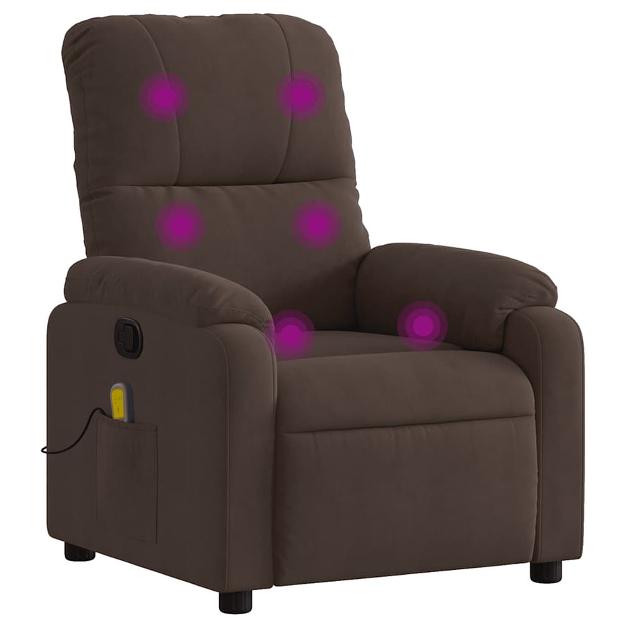 Massagestoel van microvezelstof in bruin