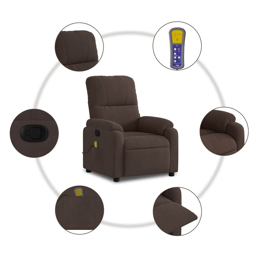 Massagestoel van microvezelstof in bruin