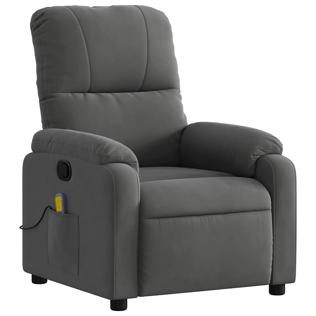 Massagestoel in donkergrijs microvezelstof