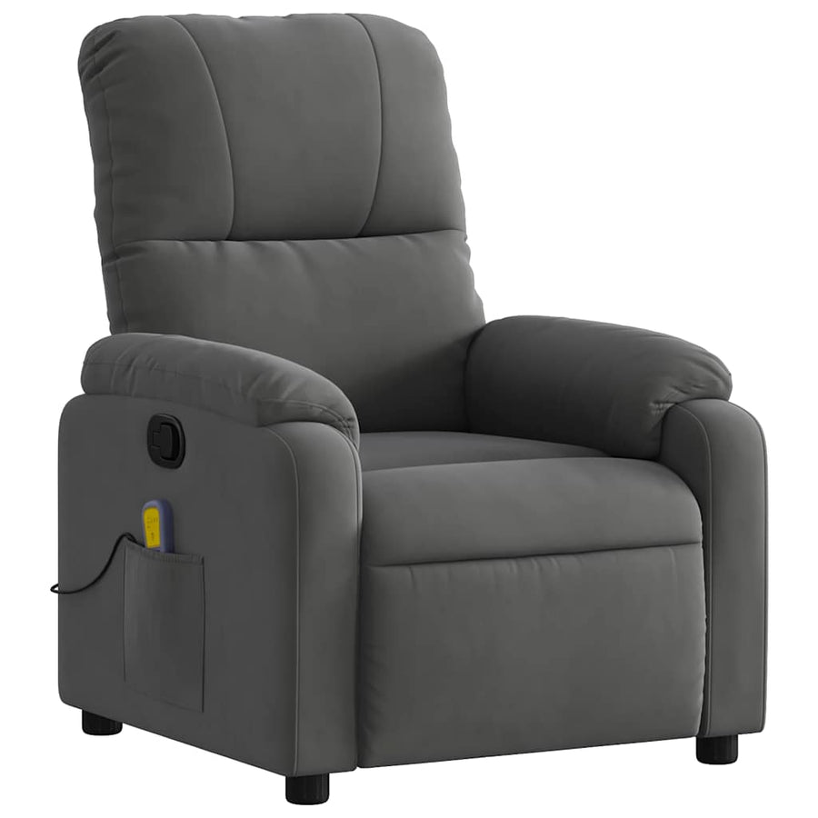 Massagestoel in donkergrijs microvezelstof