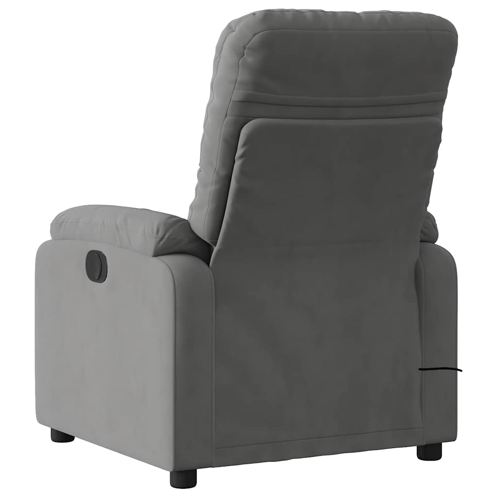 Massagestoel in donkergrijs microvezelstof