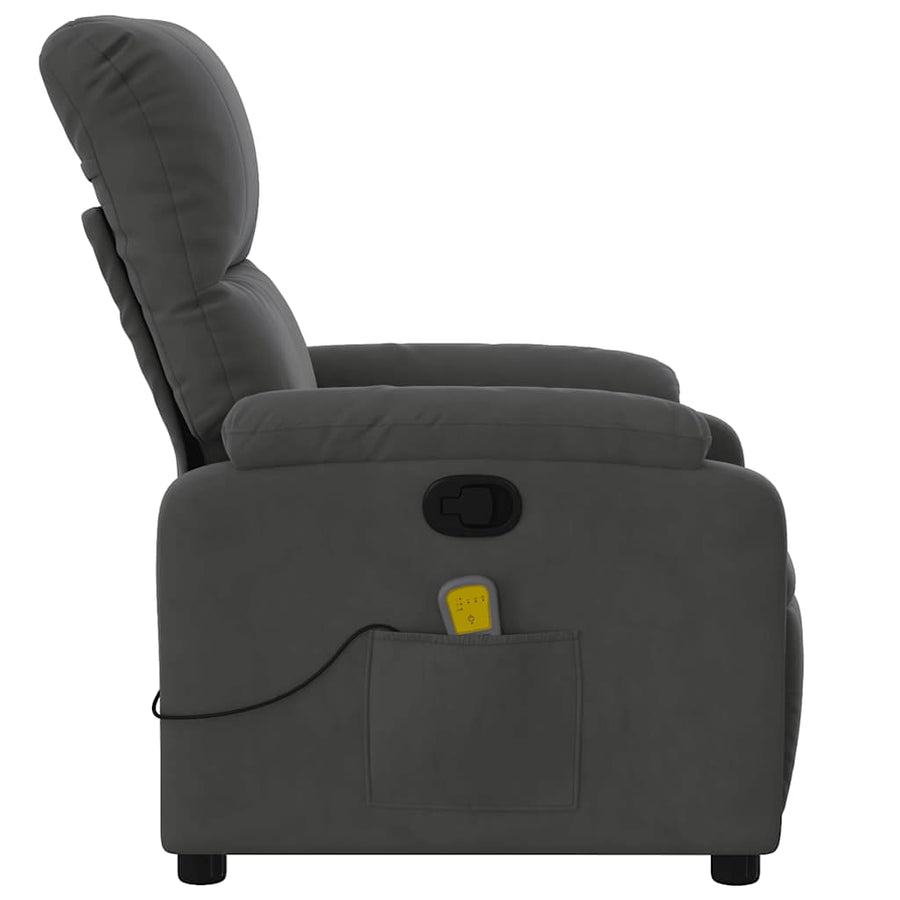 Massagestoel in donkergrijs microvezelstof