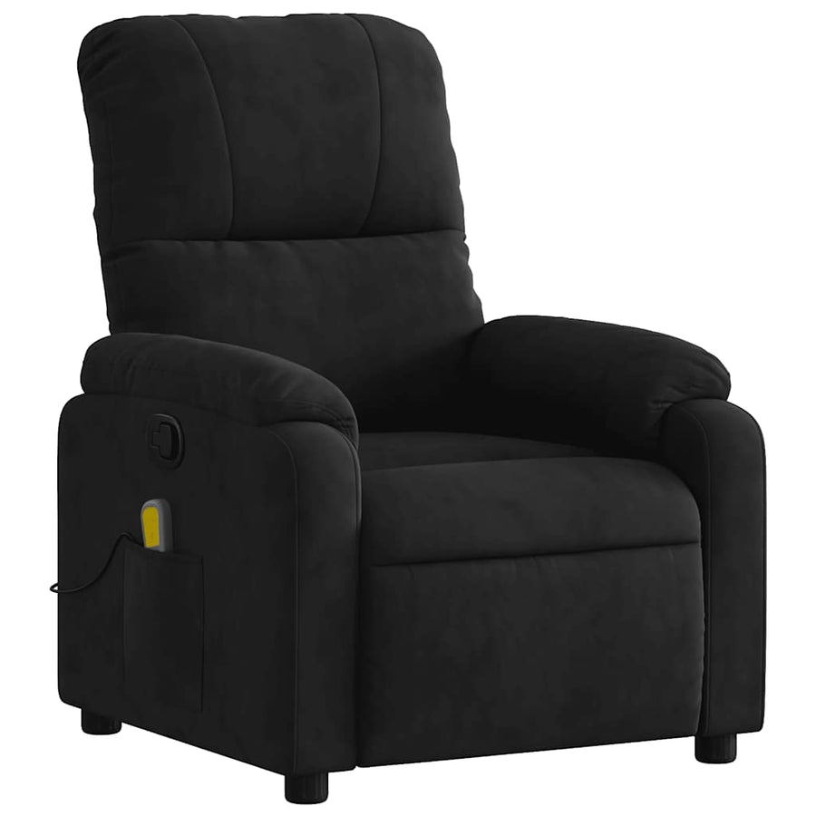 Massagestoel van zwarte microvezelstof