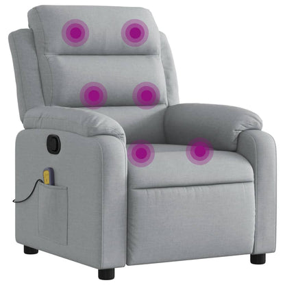Massagestoel met lichtgrijze stof