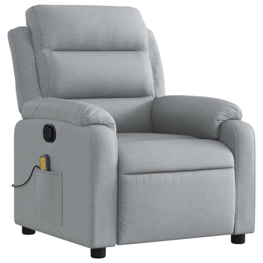 Massagestoel met lichtgrijze stof