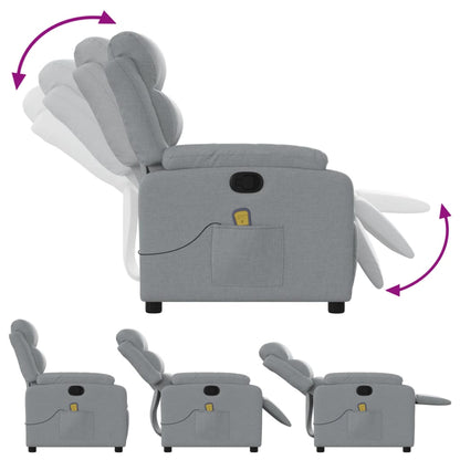 Massagestoel met lichtgrijze stof