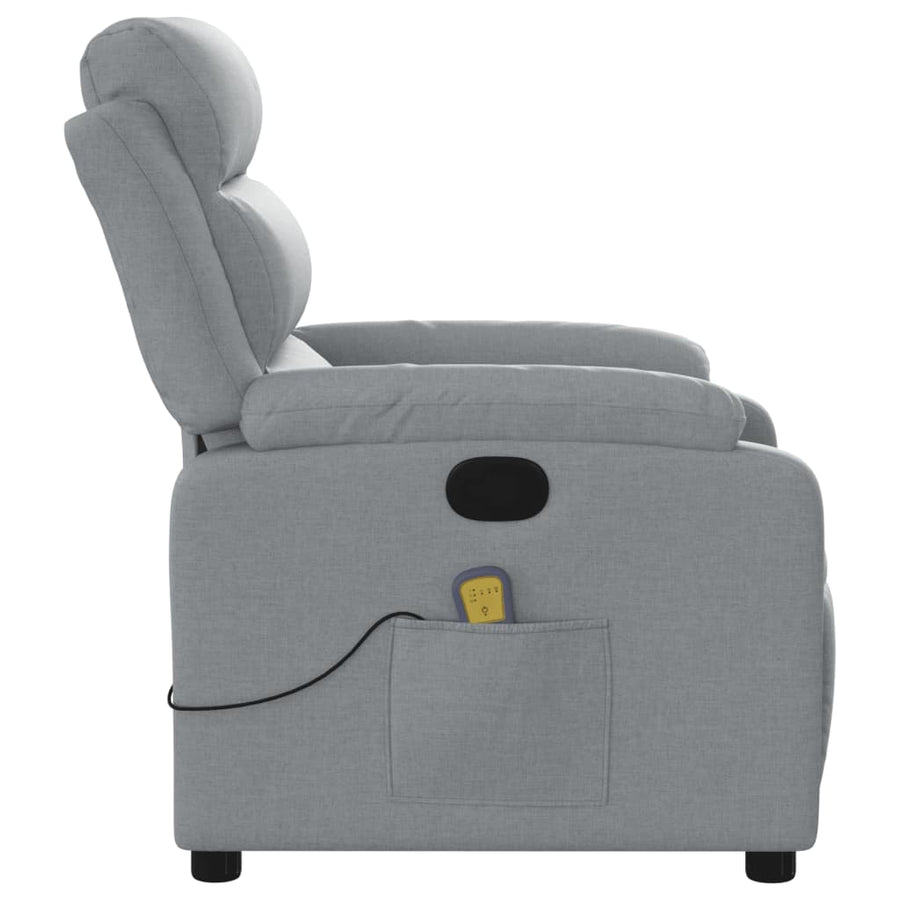 Massagestoel met lichtgrijze stof