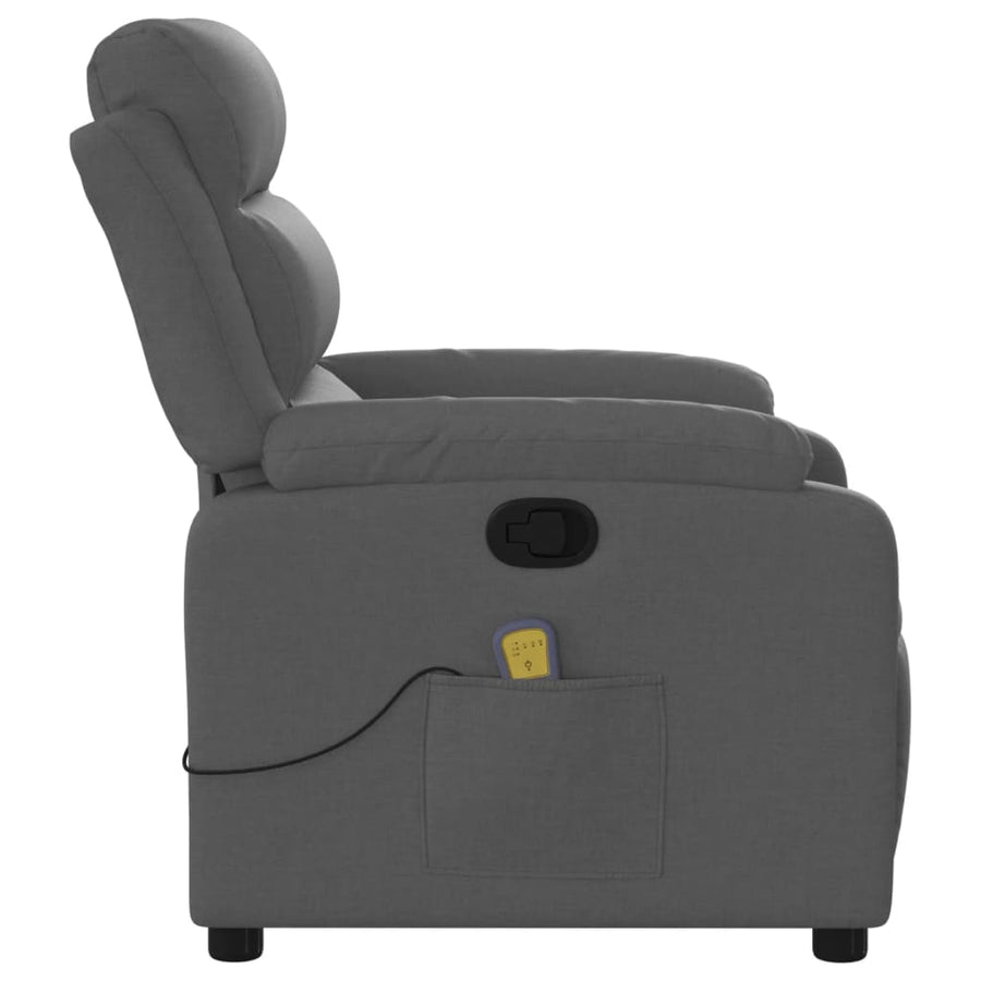Massagestoel in donkergrijze stof